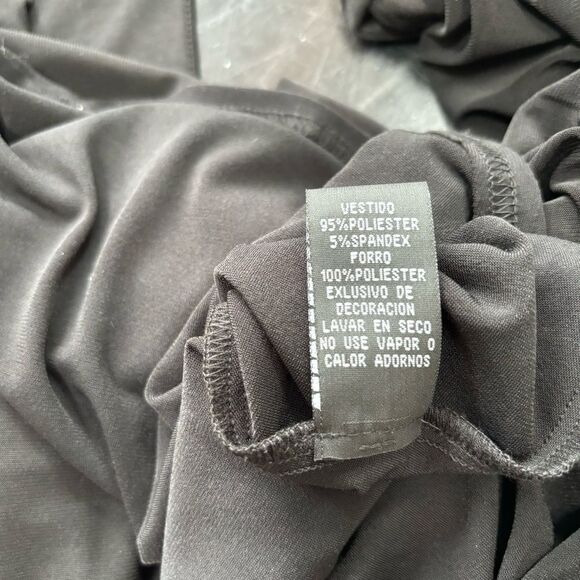 Jessica Howard formal evening black‎ halter midi dress embellished waist size 8 - Picture 11 of 11